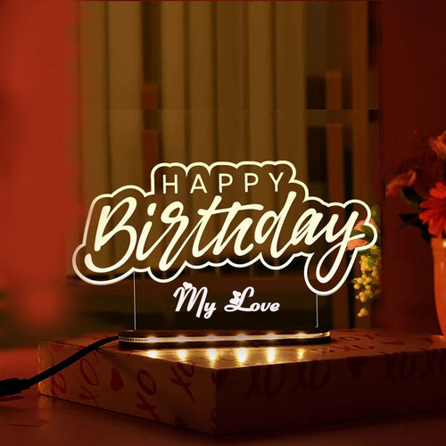 Customized 3d Art Acrylic Birthday Lamp